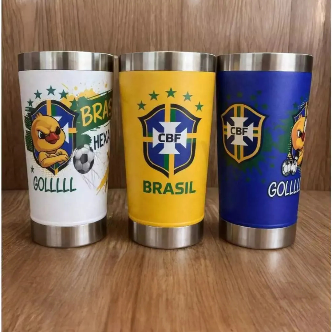 Copo Térmico 473ml Brasil Tema Copa do Mundo