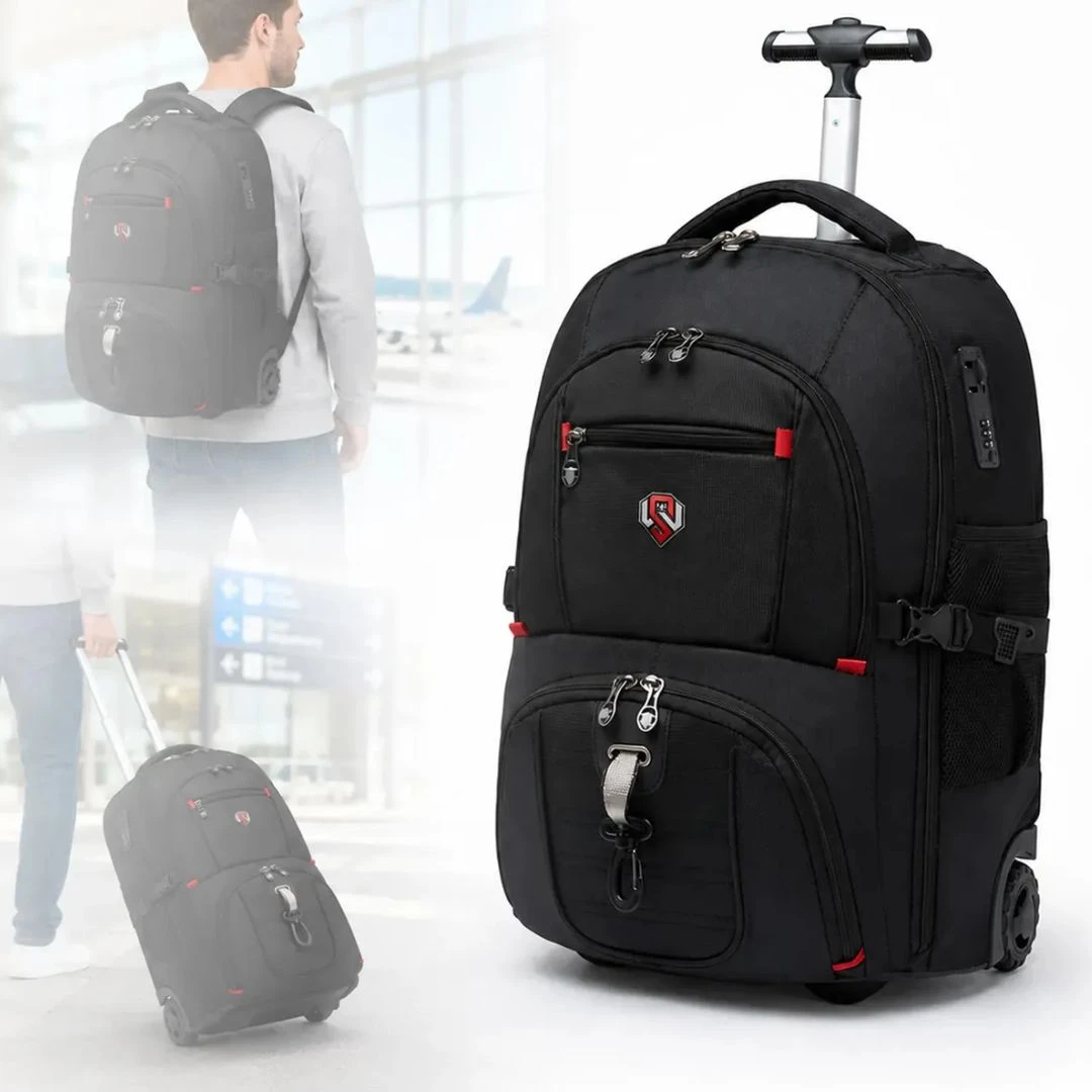 Mochila Swissport Rodinhas Antifurto Executiva Notebook