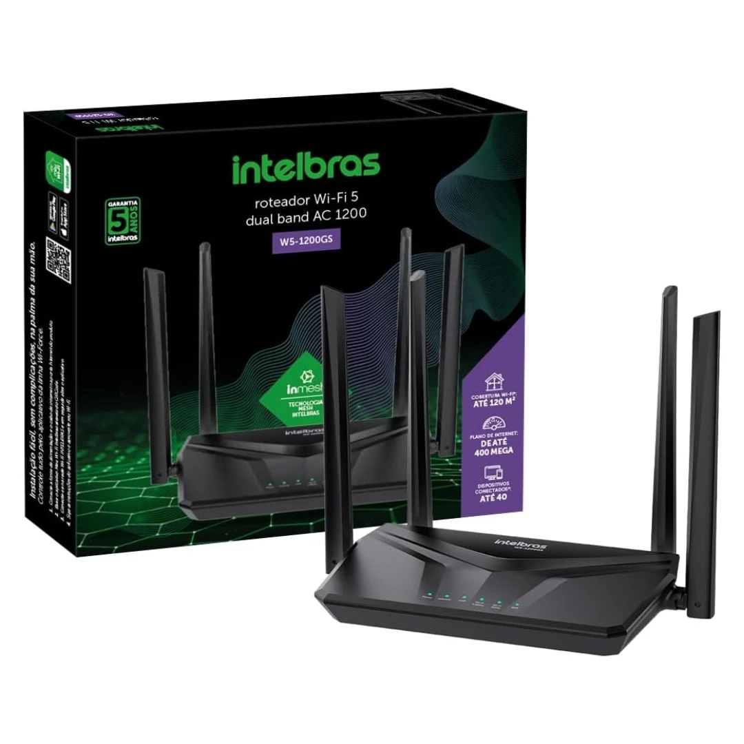 Roteador Dual Band Wifi W5 1200g Intelbras